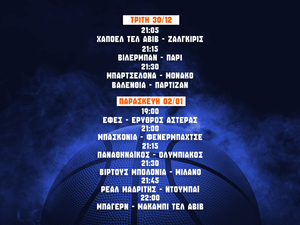 προγραμμα ευρωλιγκα