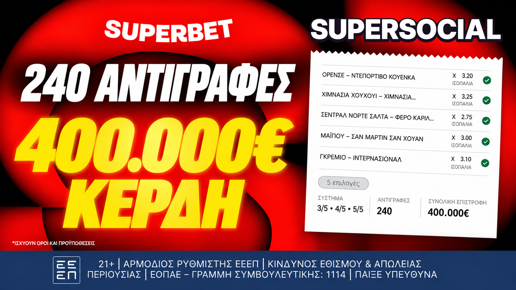 Ένα δελτίο, 240 αντιγραφές, 400.000€ συνολικά κέρδη!* image